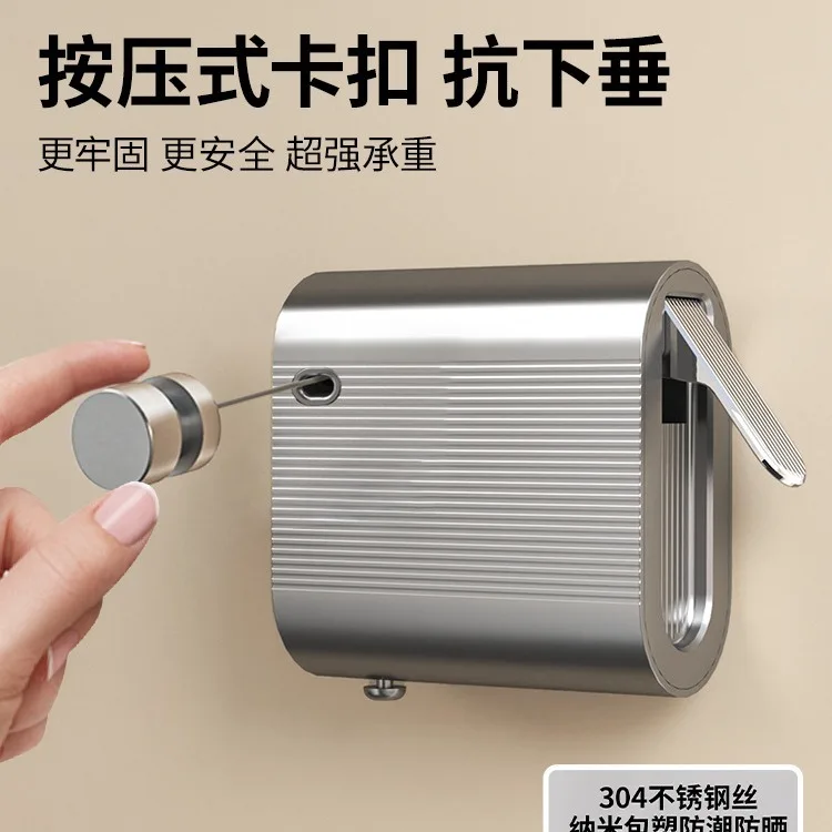 

Retractable Clothesline Stainless Seel Pull-Out Clothes-Drying Machine Rope Space-Saving Clothes Drying Rack For Household