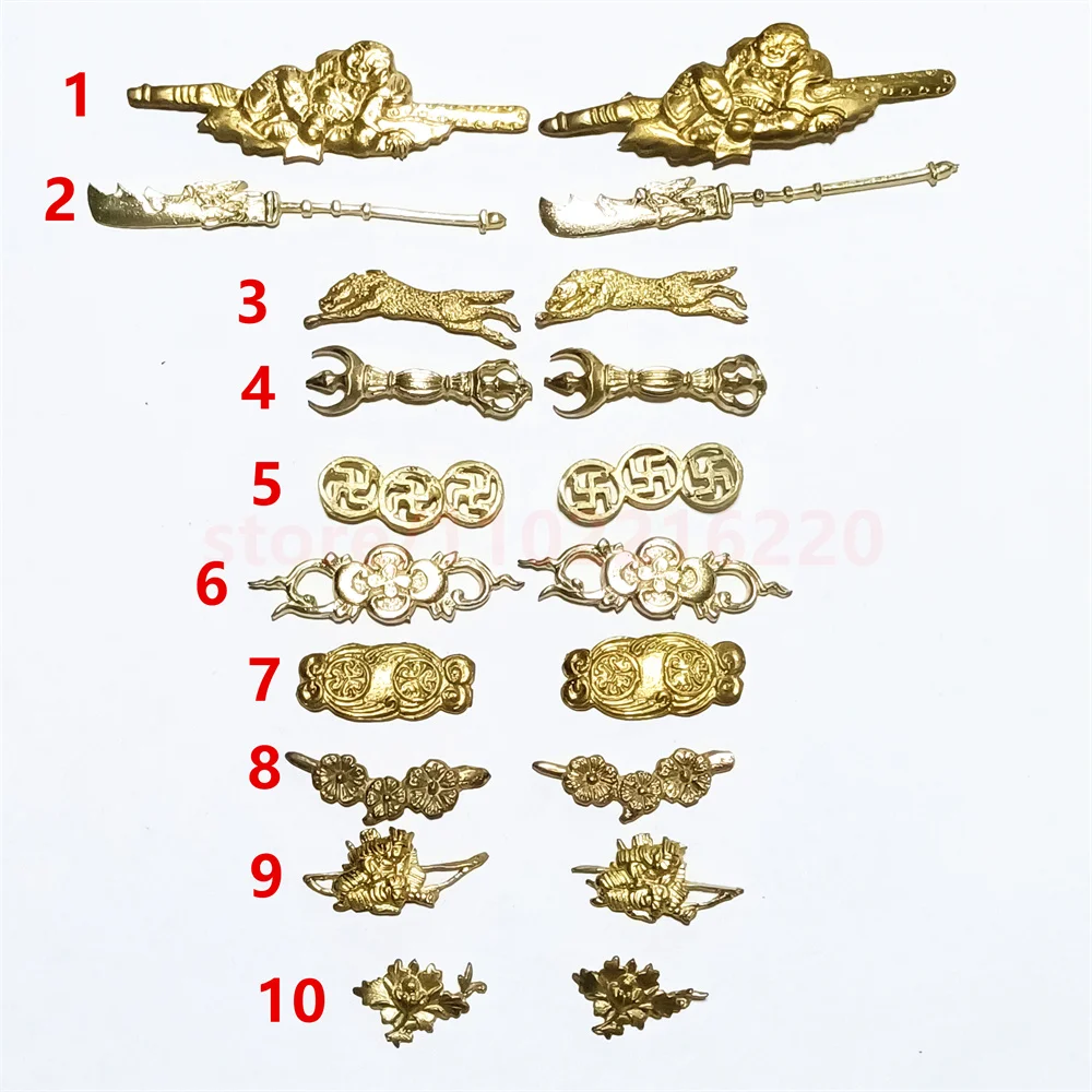High Quality Brass 2 Piece Sword Handle Tsuka Hilt Parts Menuki For Real Japanese Japan Samurai Katana Fittings New