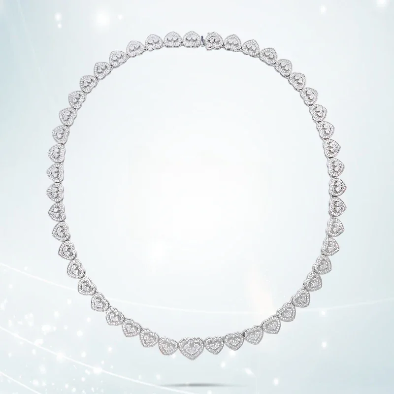 

Desire Versatile All Diamond White Sterling Silver Necklace Set with High Carbon Droplets for Banquet Women
