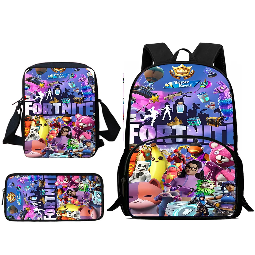 

Hot Game Child Backpacks Design-F-FortniteS Shoulder Bag Pencil Case Pupil Large Capacity School Bags for Boys Girls Best Gift
