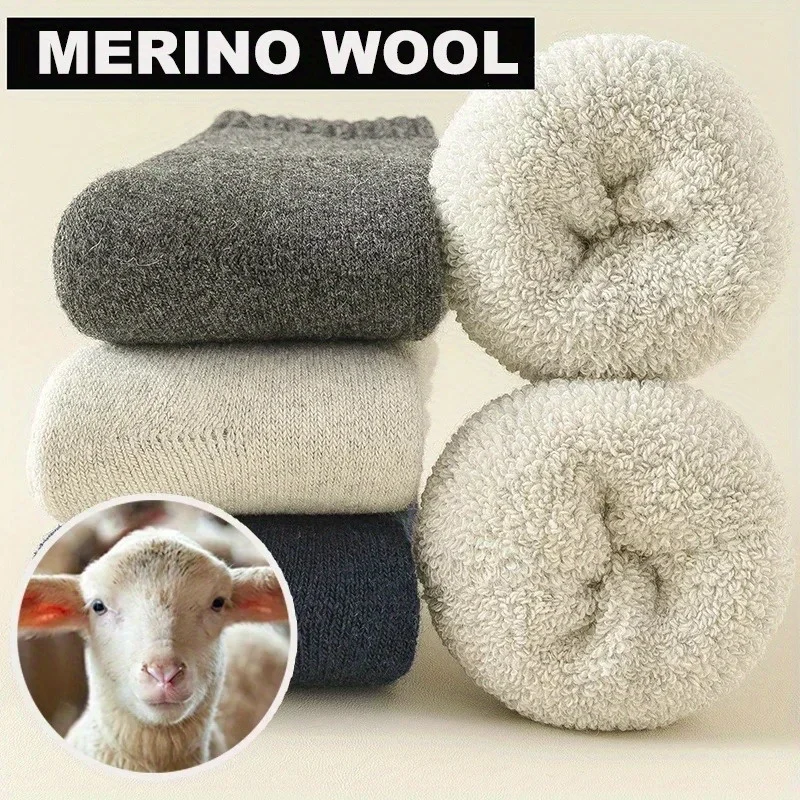 

8/4/1 Double Men's and Women's Couple Socks Winter Thick Warm Snow Christmas Gift Solid Color Marissa Velvet Hoop Socks