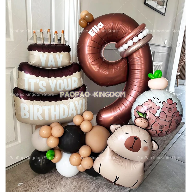 Capybara-Geburtstagsparty-Dekorationen enthält Capybara-förmige Luftballons für Geburtstagsfeiern, Kindergeschenke, Capybara-Themengeschenke