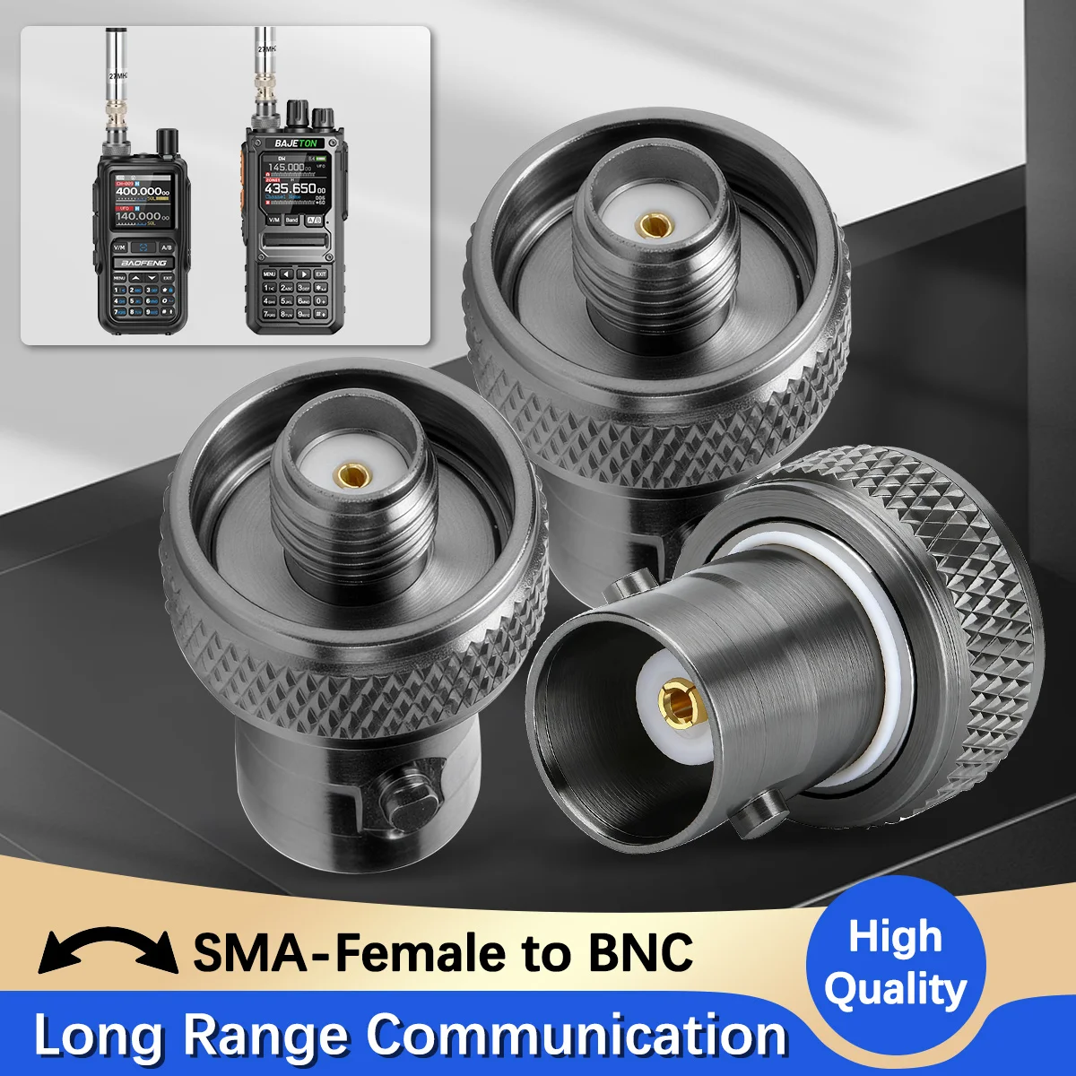 

Антенные адаптеры ABBREE SMA-гнездо к разъему BNC для рации, общения дальнего действия для радиолюбителей UV-5R Mini UV-21PRO