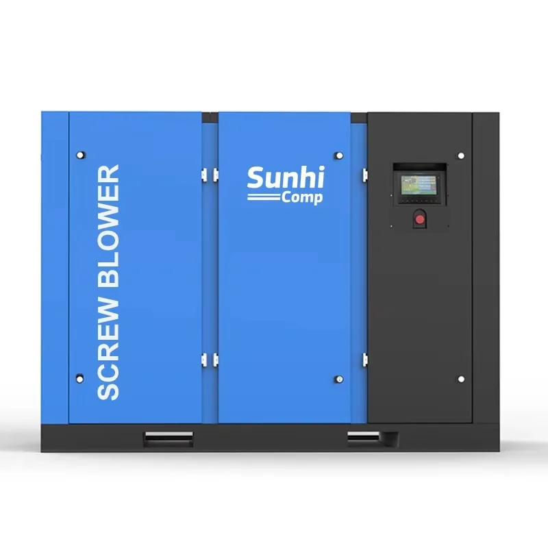 SUNHI Oil-Free Energy-Saving Industrial Screw Type Air Blower 0.6bar 1.0bar VSD Inverter with Low Noise with Oil-less Screws