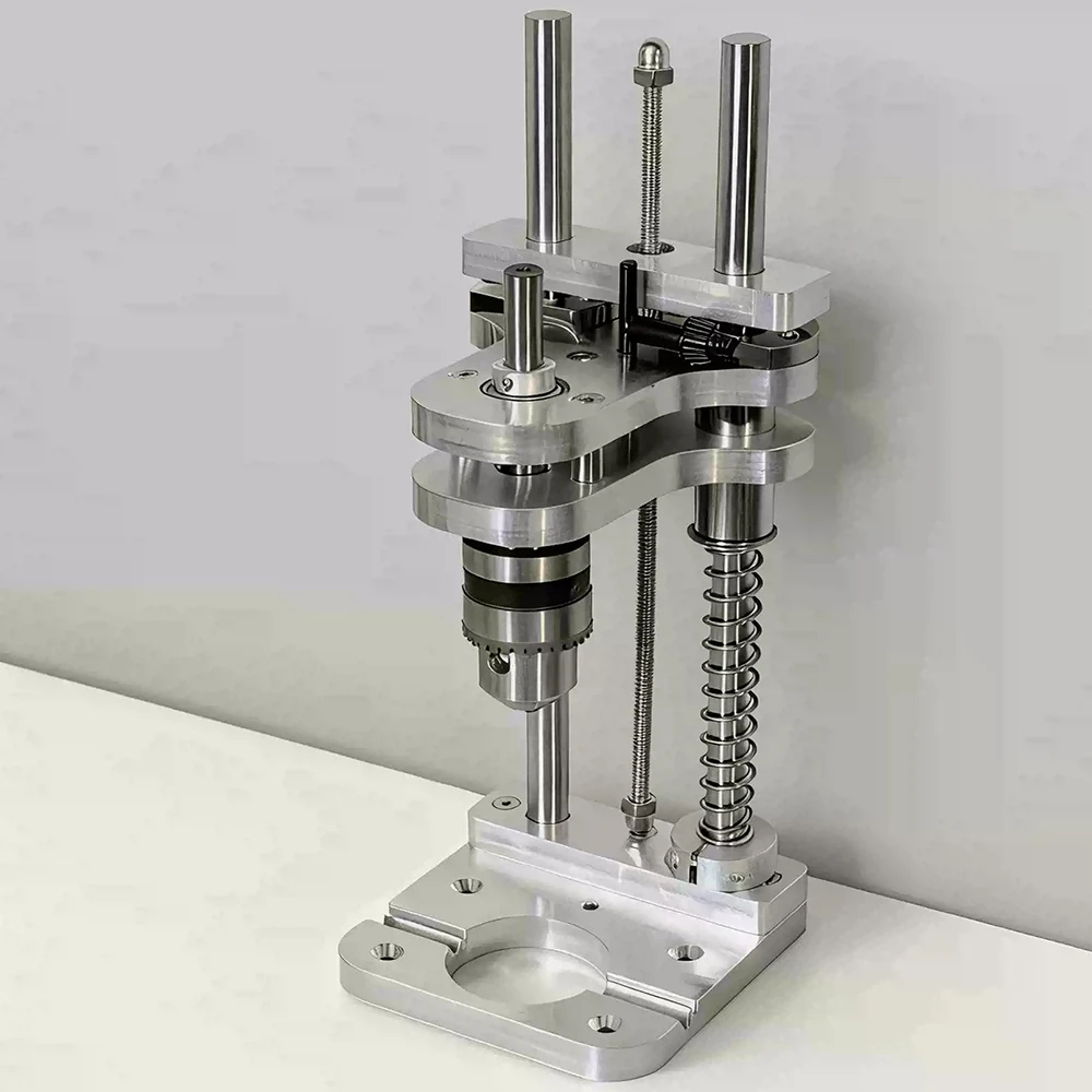 Woodworking Drilling Stand - Aluminum Profile Vertical Positioning Tool, Mini Desktop Drill Stand for Cordless Drills & DIY