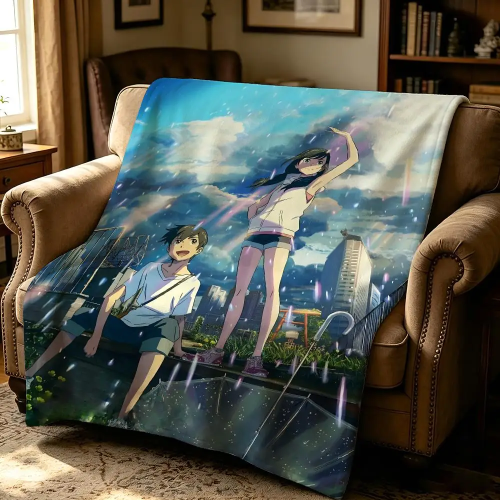 

anime W-Weathering with You-u Throw Thick Comfort Flannel Quilt, Multi-scene Use Indoor Outdoor Daily Nap