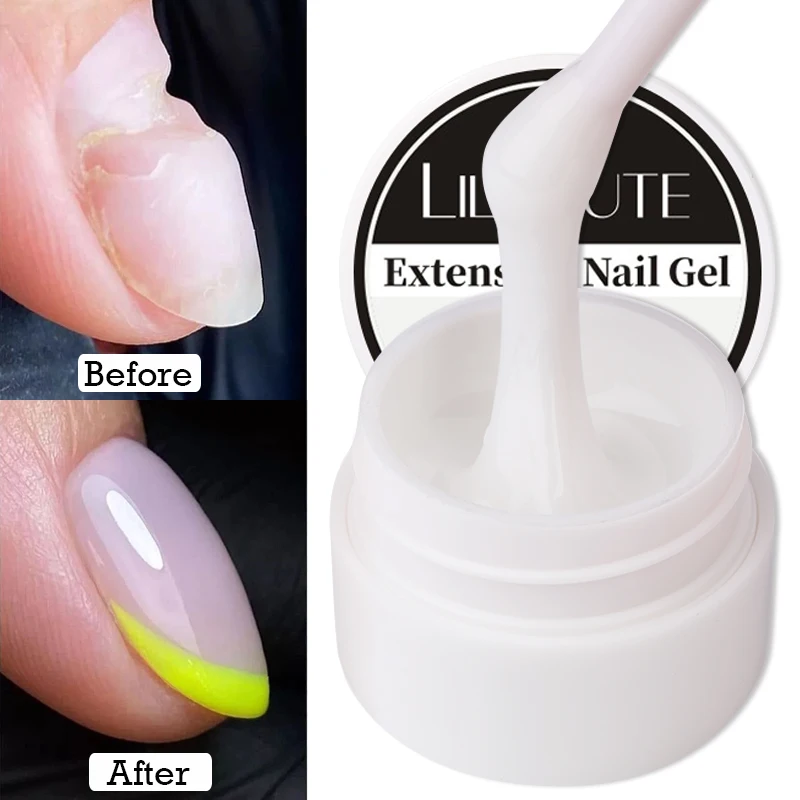 

LILYCUTE 8ml Nail Extension Gel Acrylic White Clear Quick Extension Gel For Nail Finger Prolong Form Tips Manicure Nail Art Tool