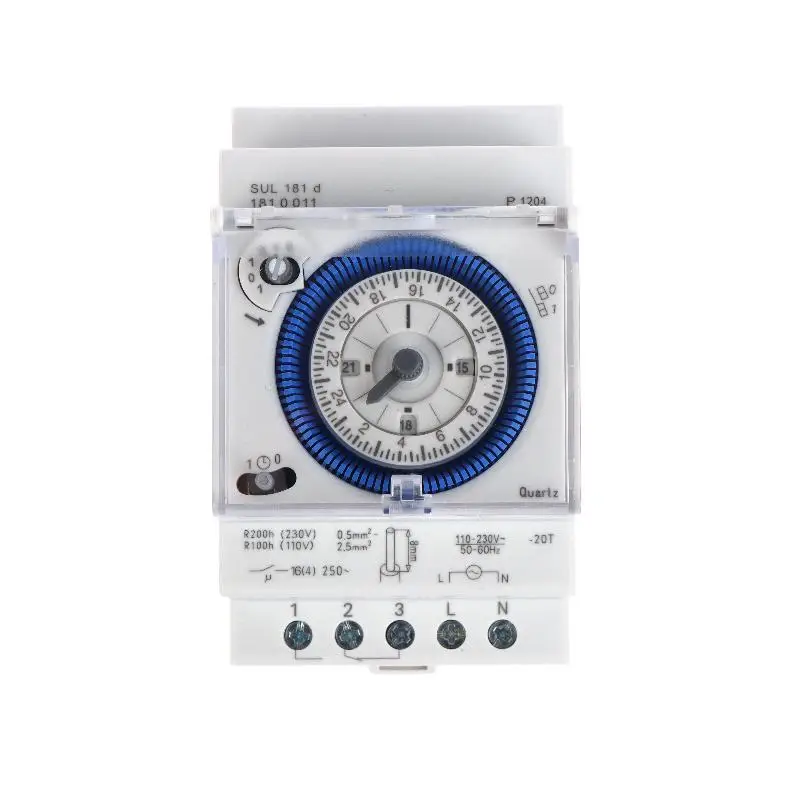 110-230V Time Relay 24-Hour Time Control Switch Track Installation Mechanical Timer SUL181d Industrial Time Control Switch