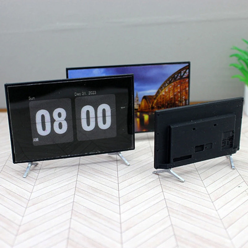★▲1pcs1:12 Simulation Mini Simulation TV Widget Mini TV With Base Model Living Room Tabletop Decoration Gift Crafts