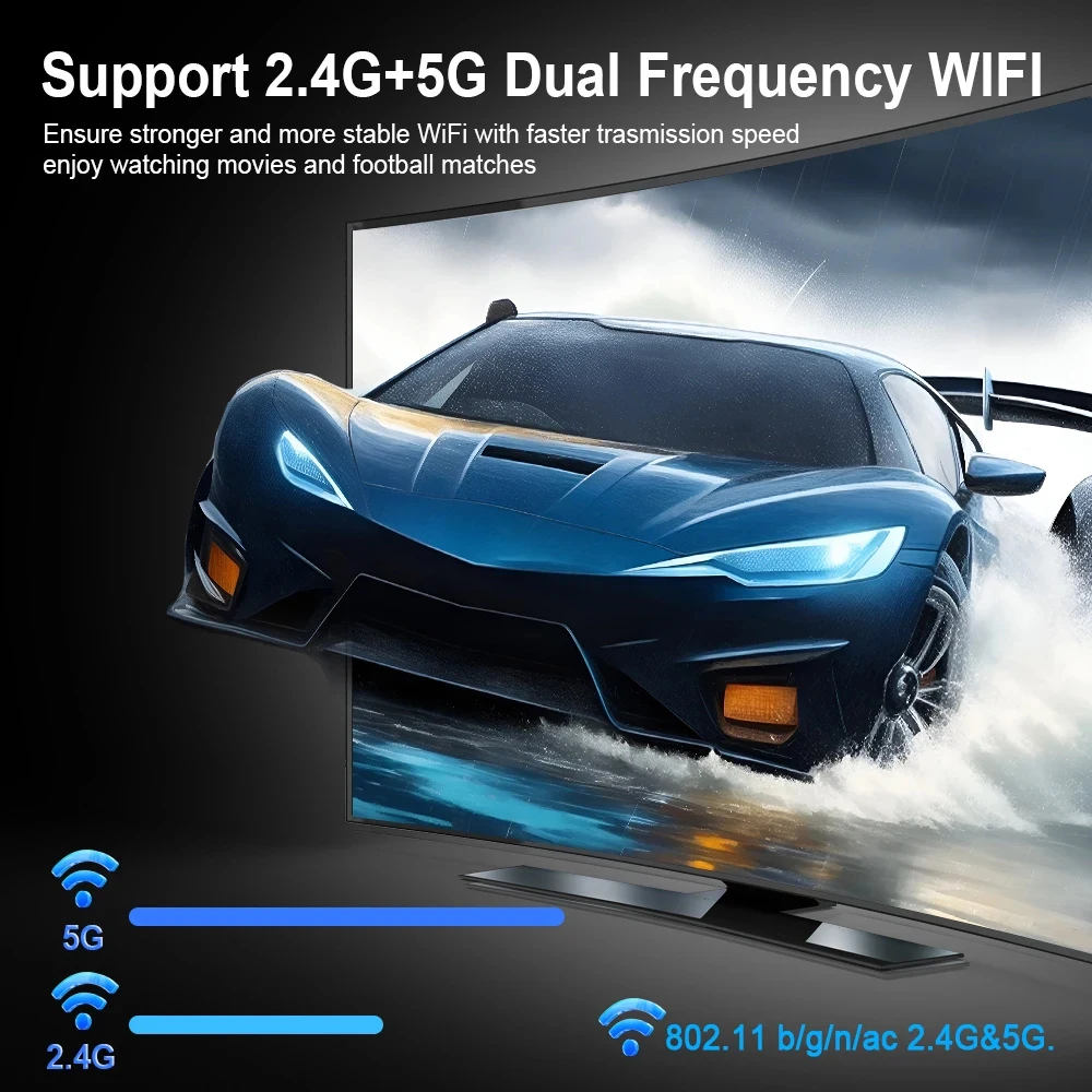 TV Stick For Android 12 ATV With TV App 4K 3D TV Box 2.4G&5G Voice Assistant Control Media Player TV Receiver Set Top Box