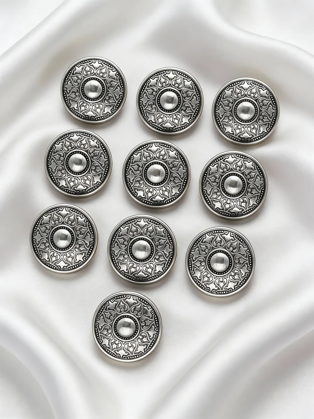 10 Stück/15/18/20/23/28mm Retro Runde Relief-Totem-Metallknöpfe für Kleidung, Jacken, Hemden - Modische Nähknöpfe – Detail 10