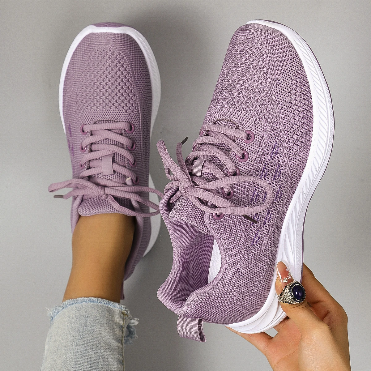 أحذية نسائية صيفية مسطحة شبكية قابلة للتنفس أحذية نسائية أحذية رياضية كاجوال، شحن مجاني للتخليص