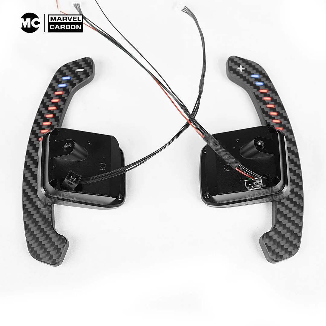 

LED Carbon Fiber Magnetic Paddle Shifters for Camaro SS Corvette C7 - Performance Auto Shift Knobs