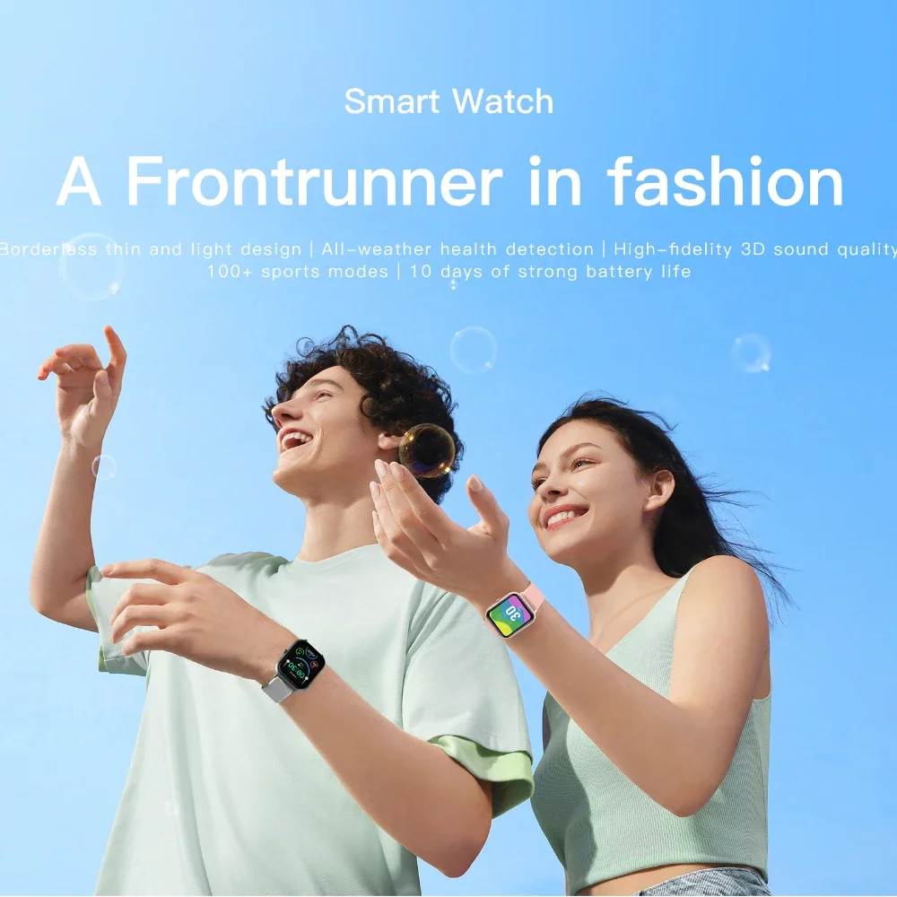 For Android IOS Waterproof Bluetooth Music Watches Touch Bracelet Clock Smart Watch Women Custom Dial Smartwatch