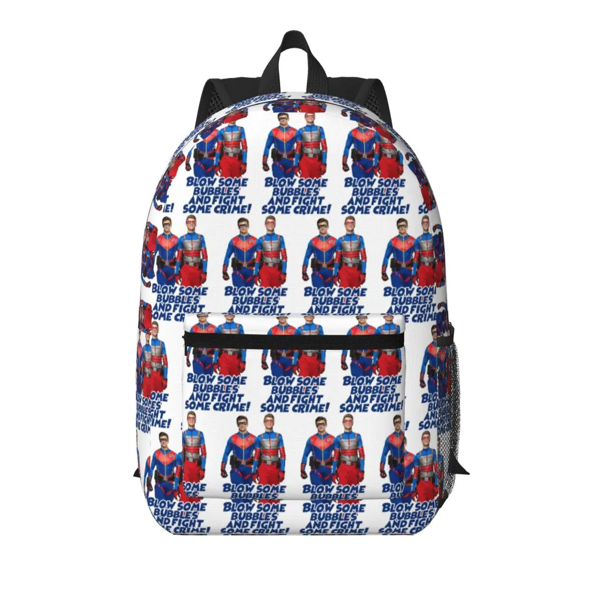 Mochila escolar para estudantes, mochila escolar para caminhadas, viagens, mochila de ombro, blow some bubbles and fight some crime, henry danger