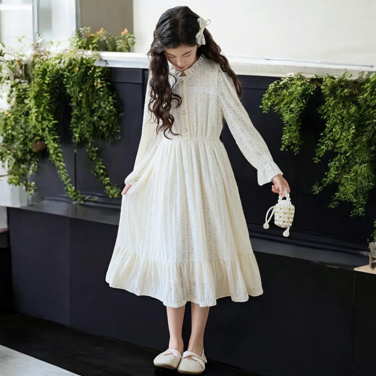 Girls Lolita Black Dresses for Kids Outfits School Uniform Baby Party Velet Dress Teens Children Costumes 4 5 7 9 10 11 12 Years
