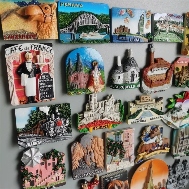 Fridge magnet Panama Dubai France Italy Cambodia Turkey Italy Greece Germany Switzerland Tourism Souvenir Refrigerator Sticker