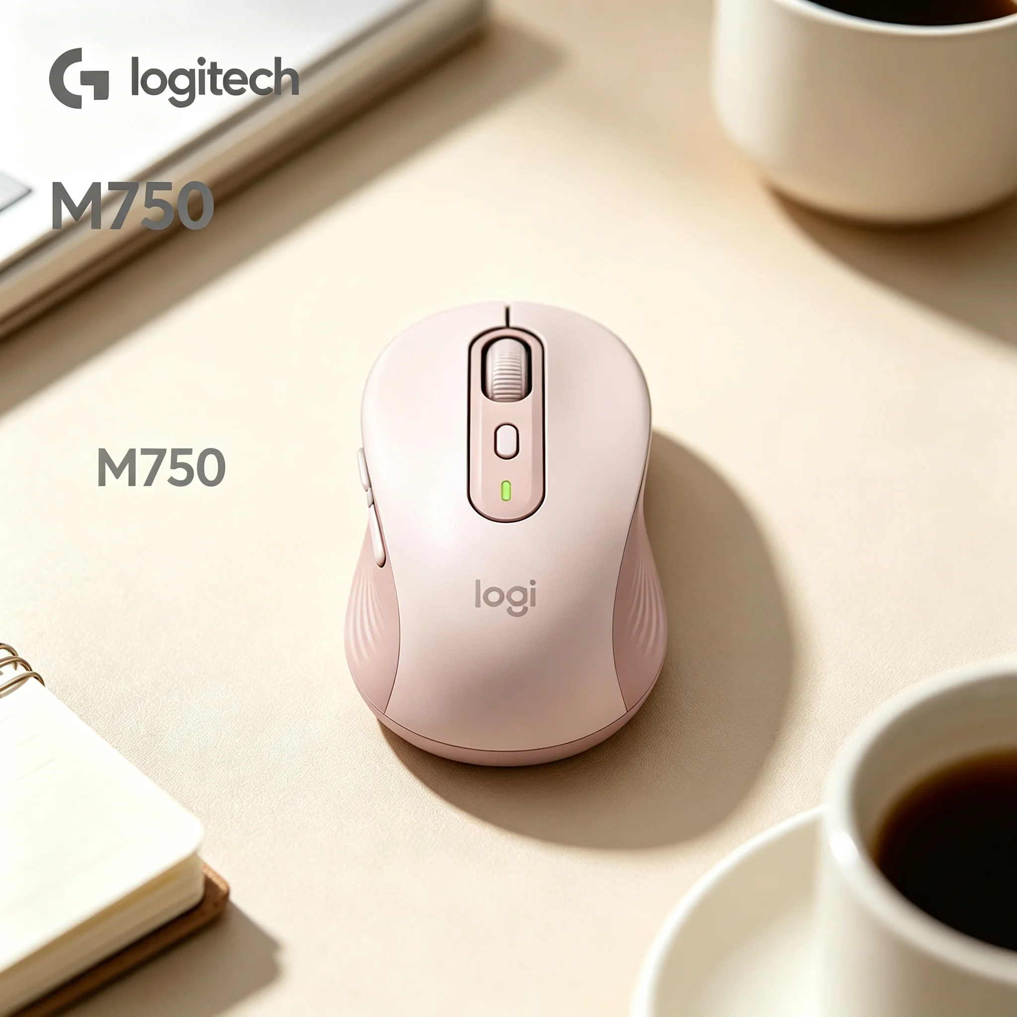 Logitech M750 Signature Plus Wireless Bluetooth Mouse,Easy‑Switch 3 Devices,400‑4000 DPI Ergonomic Quiet Mice For Laptop Desktop