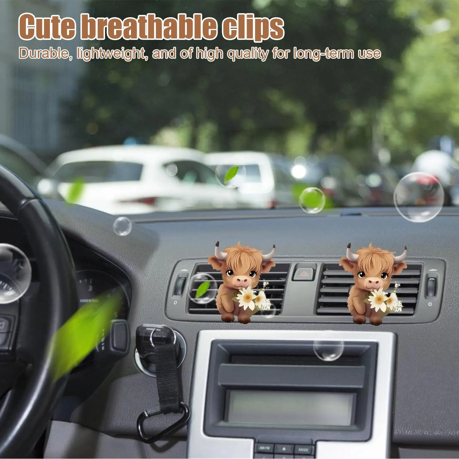 

Car Air Vent Decoration Vehicle Outlet Decorations Highland Cow Design Automotive Interior Supplies Vent Ornament For Sedan RV