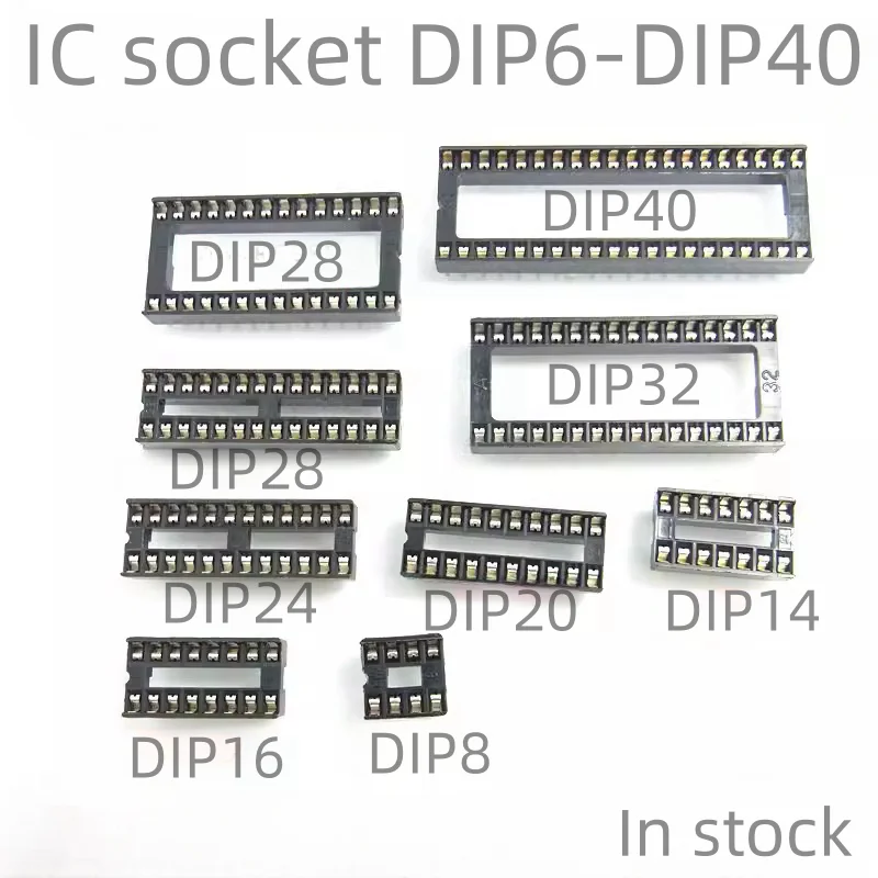 (10 Pcs) IC socket DIP6/8/14/16/20/24/28/40/42 p a chip integrated circuit board base The spot