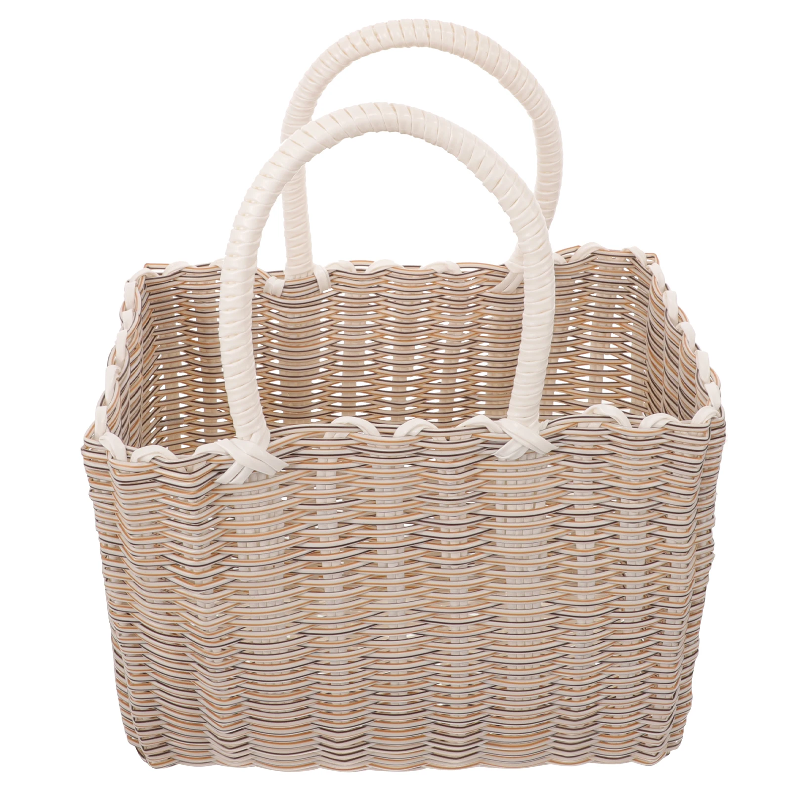 

Shopping Basket Hand-held Plastic Kitchen Storage for Supermarket Bathrooms Portable Shower Vegetable Organizer Square