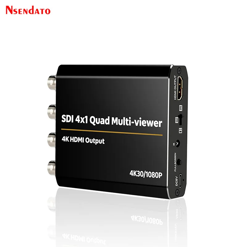 4K HD 3G SDI 4x1 Quad Multi-viewer 4ch SDI To HDMI Splitter Screen Seamless Switcher With IR Remote SDI Video Splitter Switch