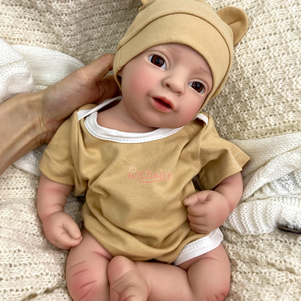17" siliconen reborn babypop wasbaar kunstmatig meisje babypop geschilderd/ongeverfd levensecht 1:1 real touch pasgeboren speelgoed cadeau