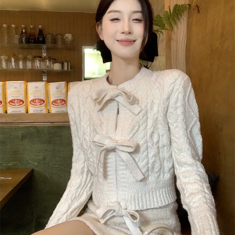 

Hong Kong Style Short Knitted Open Cardigan Women's Slimming Sweater Autumn Winter New Arrival Casual Comfortable Fashion