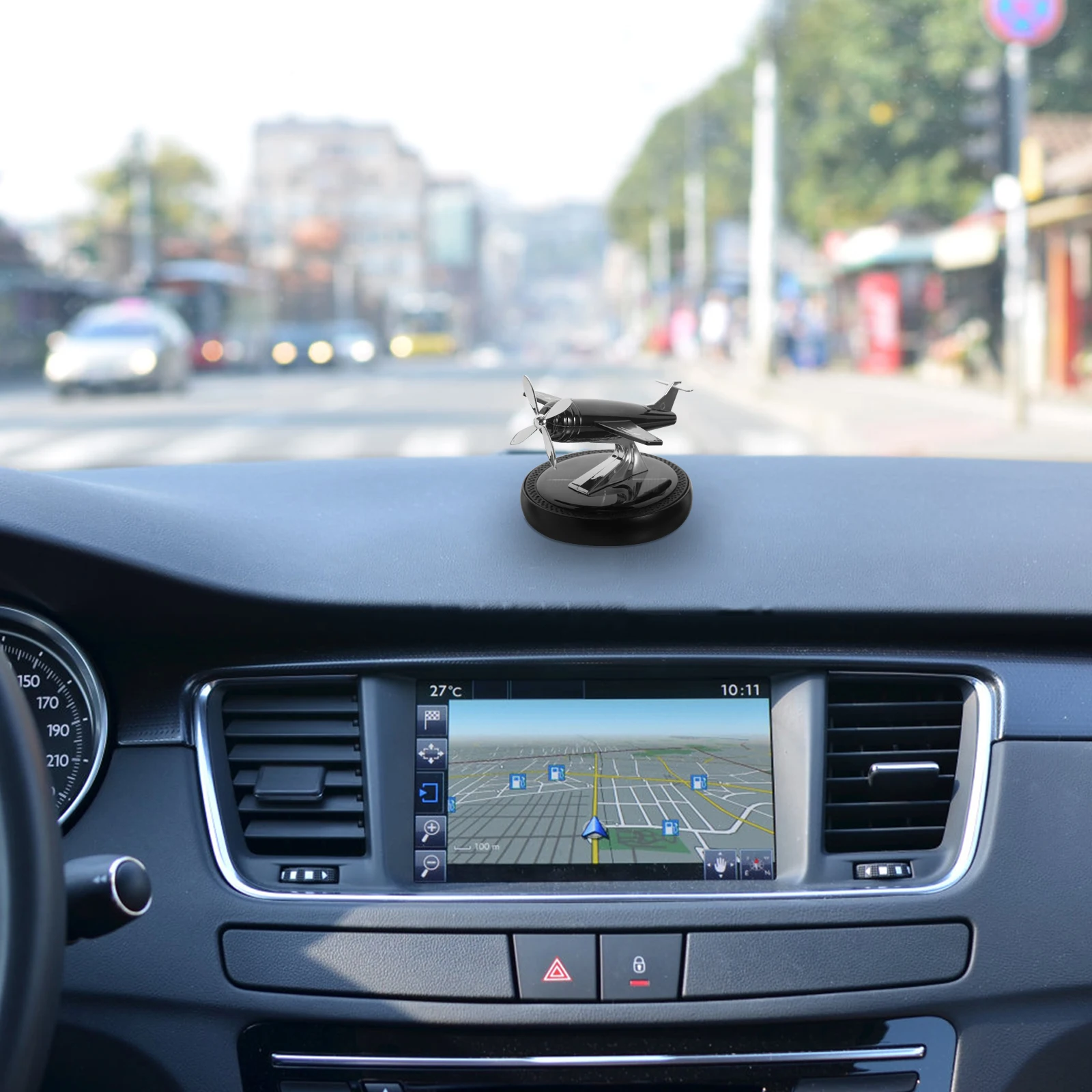 

Car Perfume Solar Diffuser Silver Helicopter Air Freshener Dashboard Ornament Interior Accessories Woman Auto Decor Aromatherapy