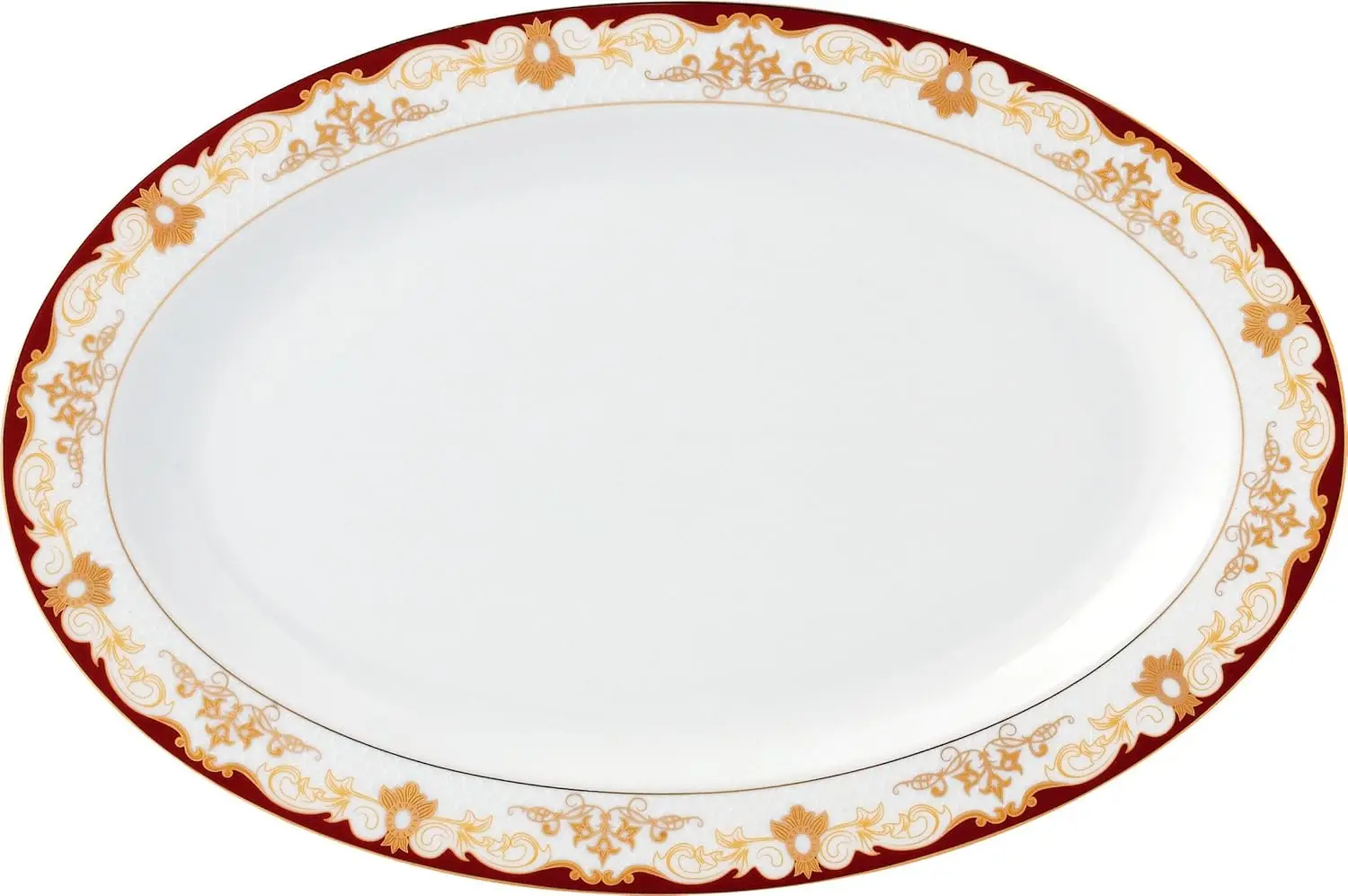 طقم أواني طعام صينية مكون من 57 قطعة "مابل" (خدمة لـ 8 أشخاص)، عنابي