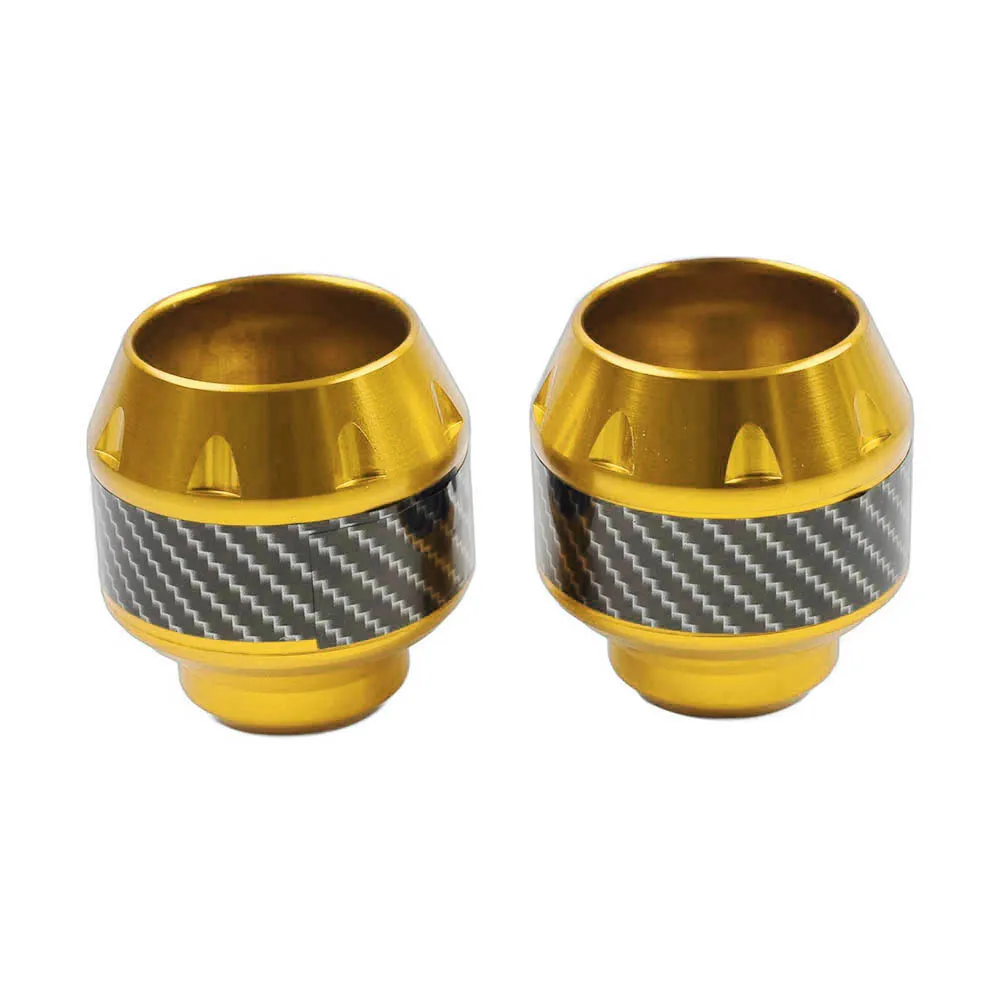 Motorcycle Front Fork Frame Crash Sliders Wheel Falling Protection Protector 2Pcs For Universal Scooters Motorbikes Moped  Gold