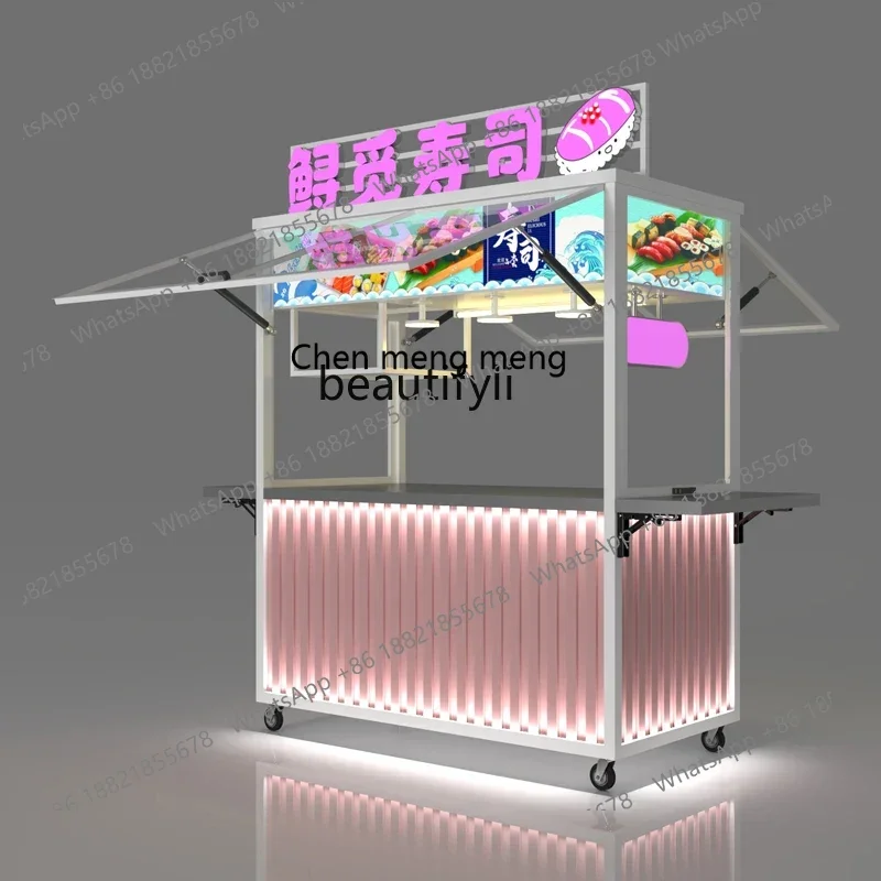 Z189 A06 Customizable outdoor mobile snack dining car, wrought iron stall night market multi-functional dining car