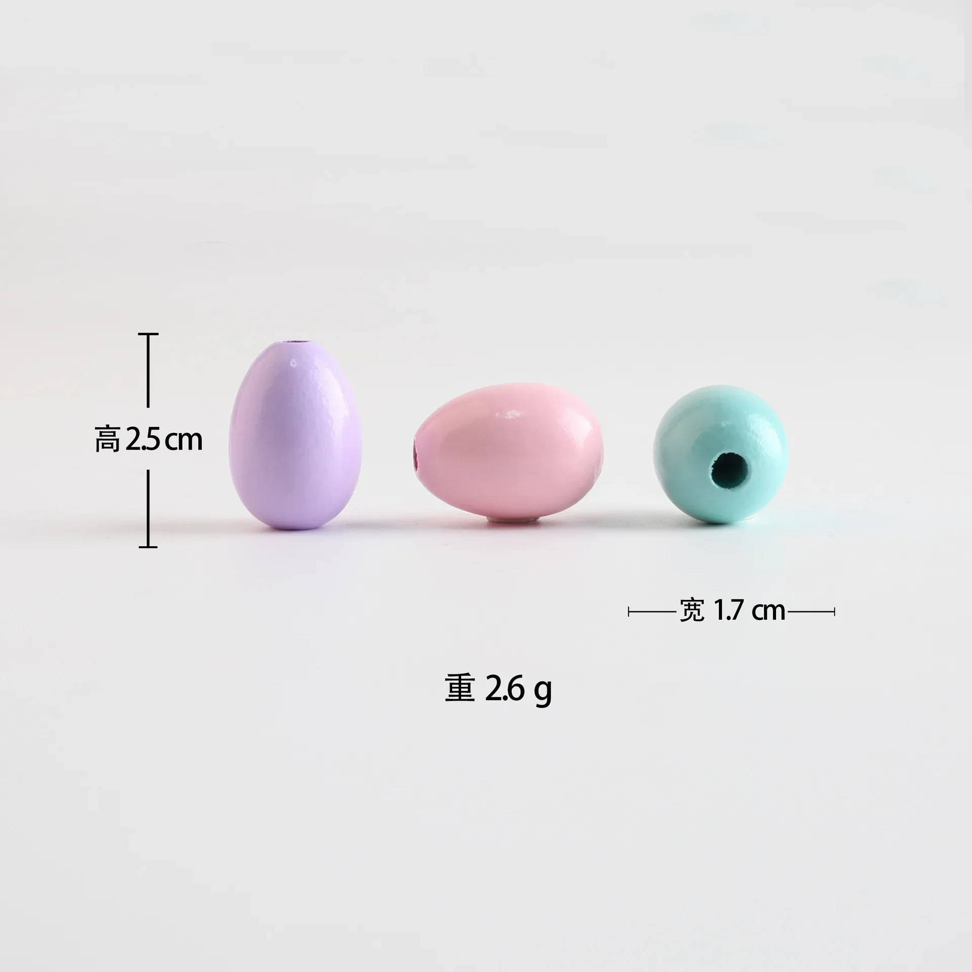 50Pcs/Pack Easter Day Painted Eggs Wooden Beads DIY Kids Toys Bracelet Accessories