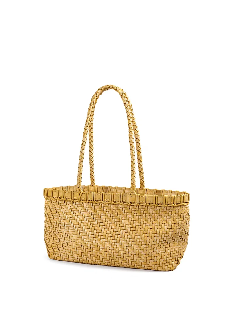 New Fashion Retro Handwoven Tote Genuine Leather Women Bag\Handbag Simple Designer Real Leather Lady Underarm Shoulder Bag 2026