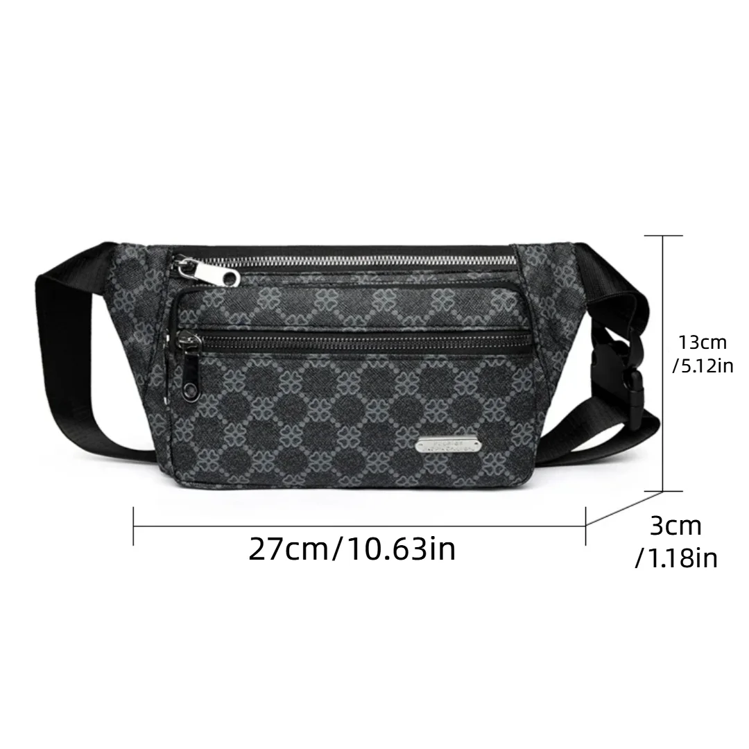 New men\'s fashionable waist bag, multifunctional multi-layer mobile phone bag, lightweight diagonal shoulder bag for cycling