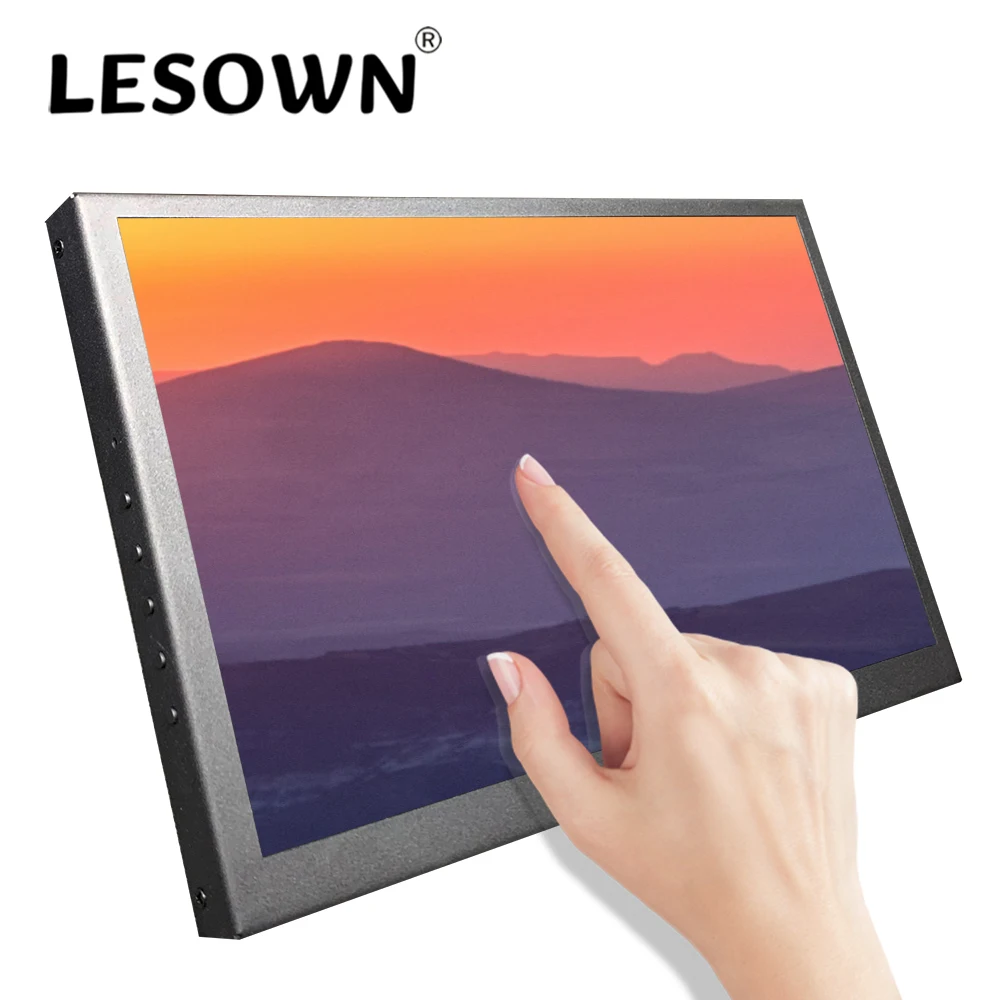 

LESOWN Wide Touchscreen 7 10.1 inch Computer Monitor Portatil IPS 1024x600 Small HDMI Extended Screen Display for Raspberry Pi