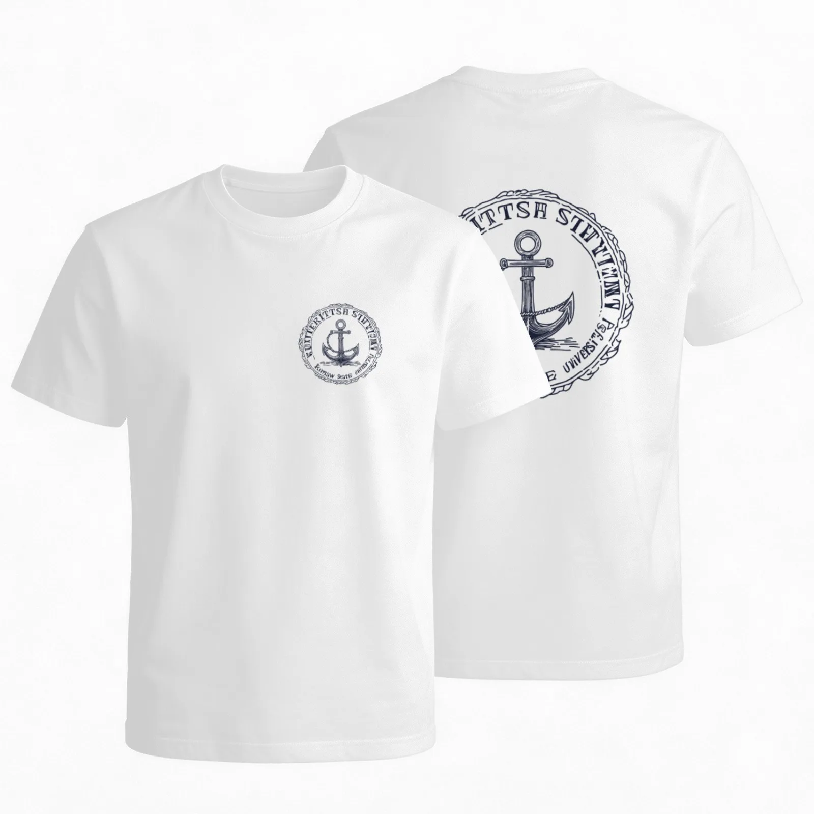 Anchor Nautical Sailing Theme Graphic T-Shirt Unisex Short Sleeve Breathable Cotton Daily Tee