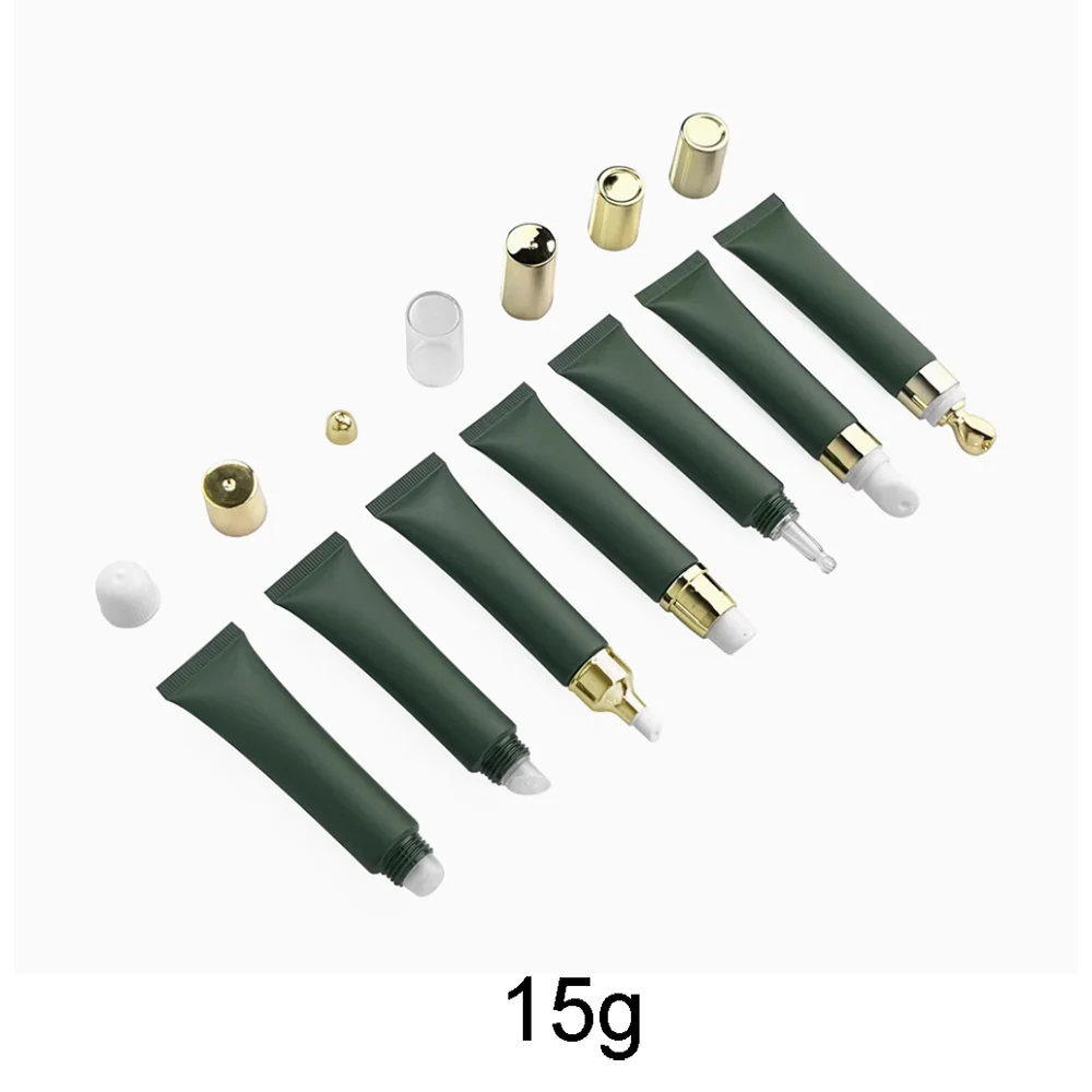 

15g Matte Olive Green Squeeze Tube 15ml Cosmetic Soft Bottle Eye Cream Foundation Lipstick Lotion Serum Refillable Container