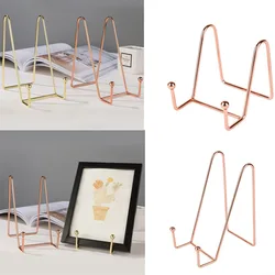 Rose Gold Picture Frame Stand Book Shelf Storage Rack Book Display Stand Decorative Plate Stand Holder Art Display Stand