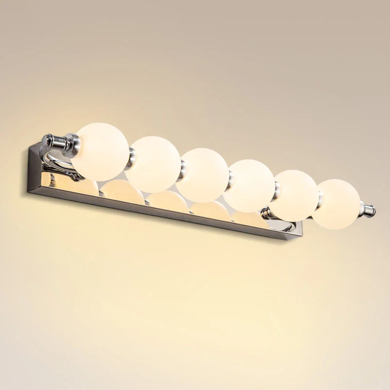 Mirror LED Wall Lamps Round Modern Minimalist Creative Pole Straight Front Lights Bedroom Bedside Dressing Table Makeup Lights