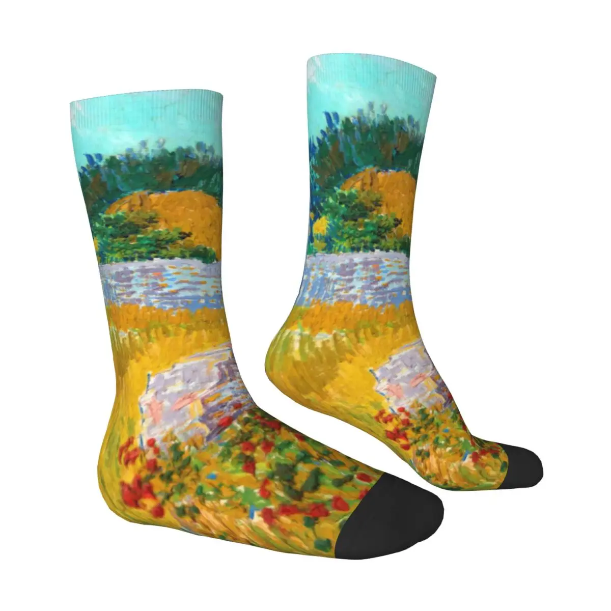 Van Gogh Socks Winter Farmhouse in Provence Stockings Korean Women Medium Soft Socks Design Skateboard Anti Bacterial Socks