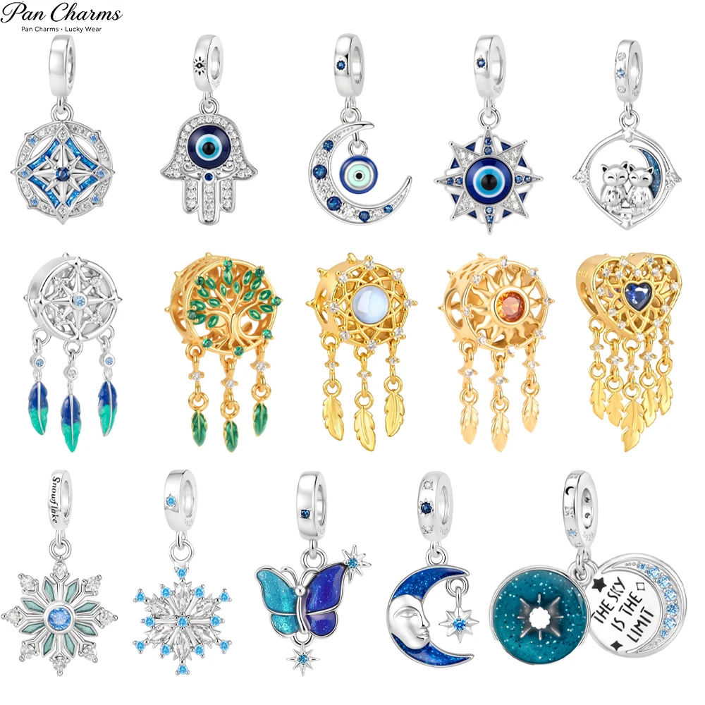 Pan Charms Dreamcatcher Evil Eye Star Chart Amulet Beads Fit Original Bracelet Jewelry Valentine Halloween Christmas Gift Her