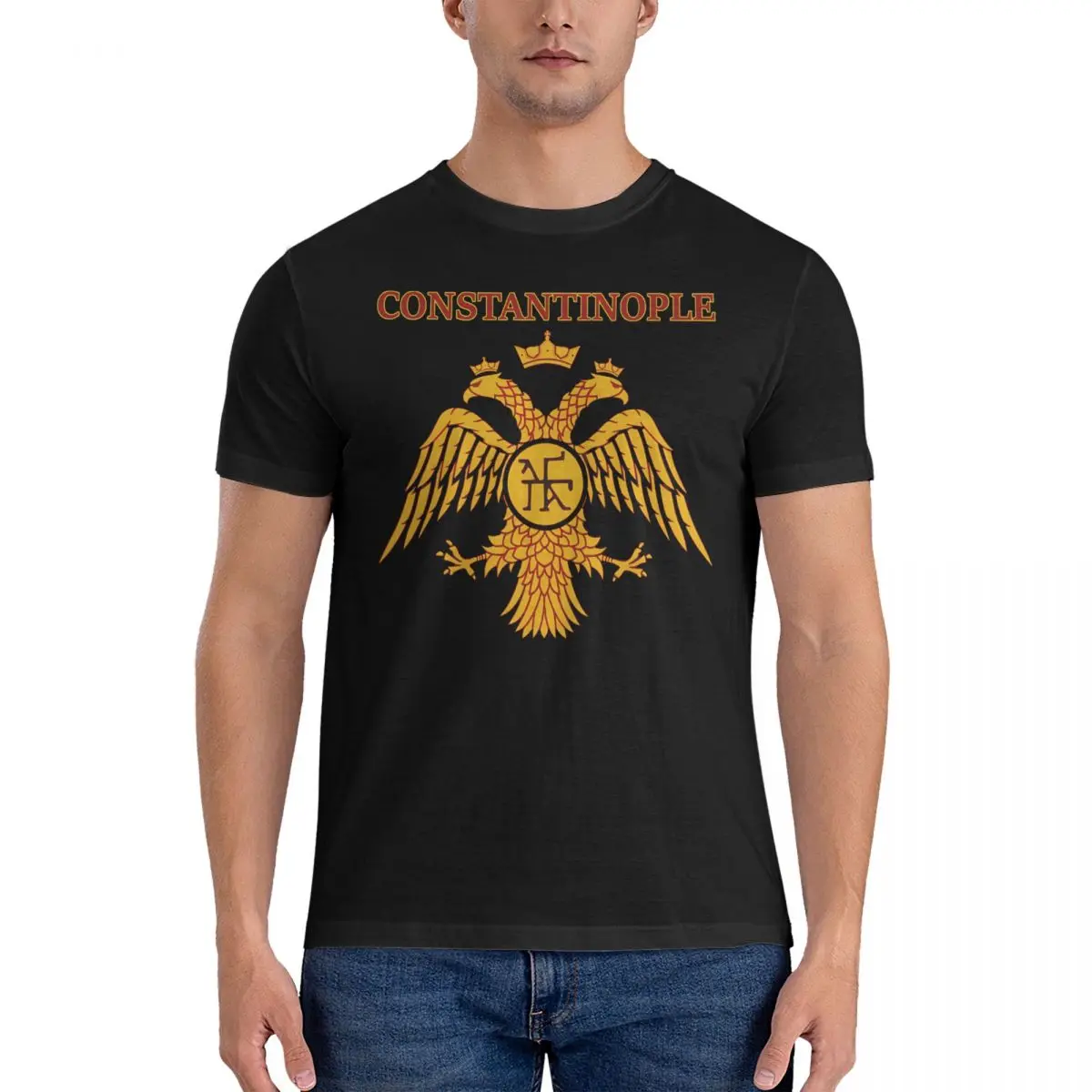 Men\'s T-Shirt Constantinople Eastern Empire Byzantine Fashion Cotton Tee Shirt Short Sleeve Ancient Rome T Shirts Round Collar