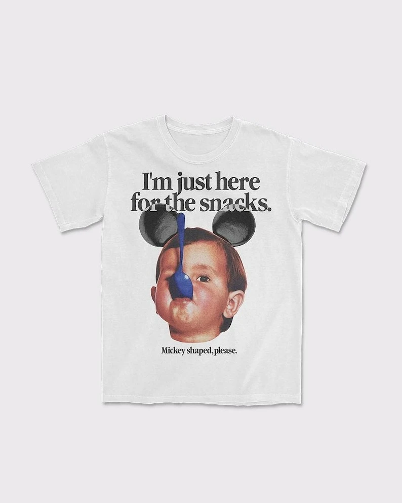 ميكي على شكل يرجى مضحك الجرافيك طباعة قصيرة الأكمام القطن تي شيرت الرجال النساء خمر Y2K الجولة الرقبة المحملة Harajuku Kawaii القمم