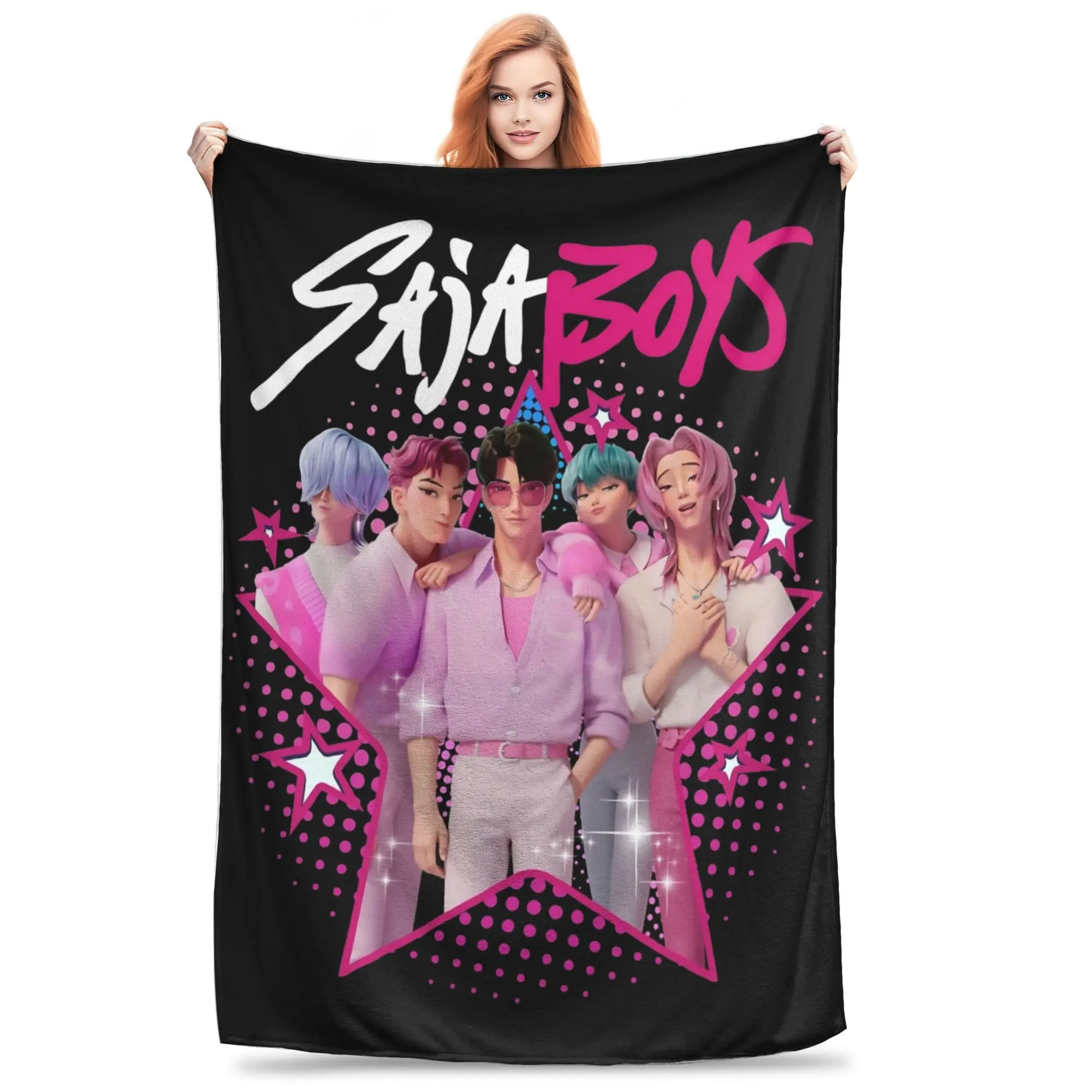 

Saja Boys Kpop Demon Hunters Jinu Abby Mystery одеяло флисовое многофункциональное теплое одеяло для дивана плюшевое тонкое одеяло