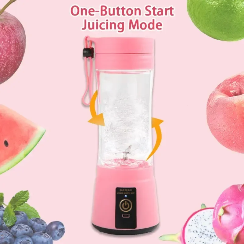 Liquidificadores de suco de frutas portáteis verão pessoal mini garrafa usb mini 6 lâminas espremedor copo máquina cozinha