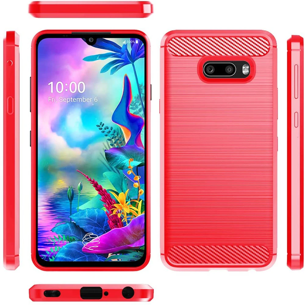 Soft TPU Phone Case For LG G8X,LG V50S Shockproof Silicone Rugged Bumper Carbon Cover Case LG V50S Thinq,LG G8X Thinq