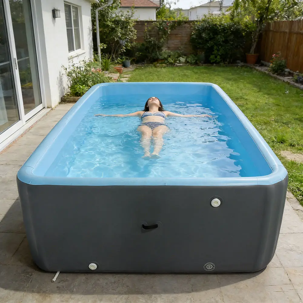 Customizable Portable Drop Stitch Inflatable Swimming Pool 4m 5m Diameter Heavy-Duty Above Ground Pool for Family Backyard