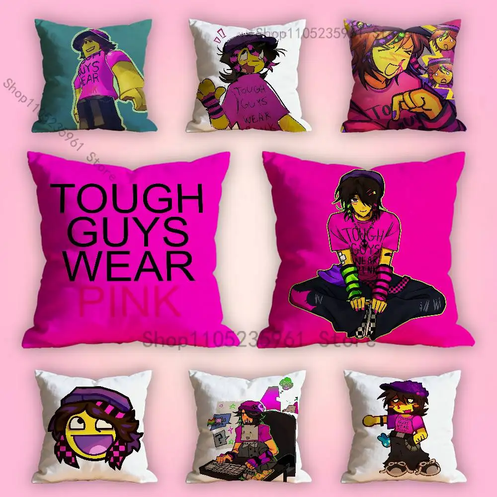 

Tough Guys Wear Pink Lampert Pillow Cases for Bedroom Living Room Sofa Home Decor Polyester Cushion Cover with Zipper