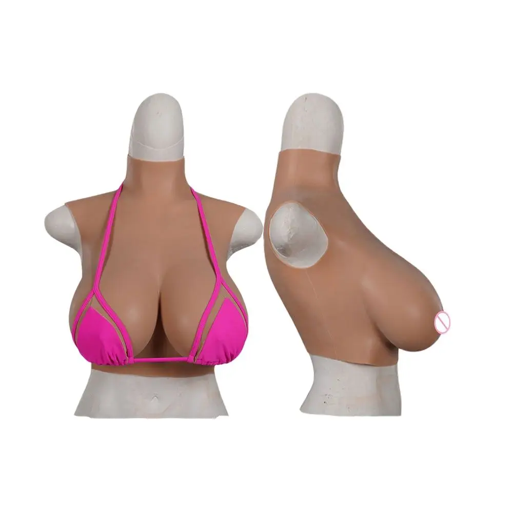 Artificial Huge Fake Boobs Bodysuit Silicone Breast Forms Plate Tetas For Dragqueen Transgender Shemale Crossdresser Cosplay